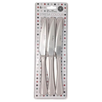 Tacămuri Pinti 36720 Set cutite de masa Stresa 6buc, maner gri-bej