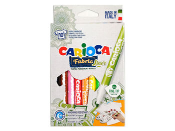 Set markere pentru textil Carioca Fabric Fineliner 10buc 