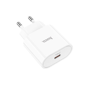 Зарядное устройство Hoco C94A Metro single port PD20W charger(EU) Type-C, white 762177