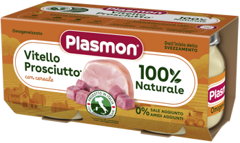 Пюре PLASMON телятина и прошутто (6 мес), 2x80 г 