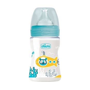 Бутылочка пластиковая Chicco с силиконовой соской, 150 ml Boy 