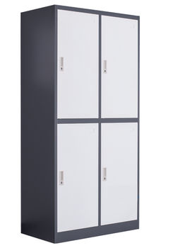 купить Металлический шкаф с 4 дверьми, белый-серый 600x450x2000 мм в Кишинёве 