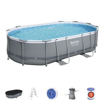 Piscina Power Steel Oval 488x305x107cm, 10949L, cadru metalic 