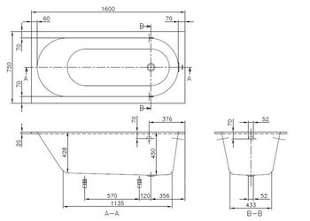 Ванна Villeroy & Boch Oberon 160x75 Quaryl 