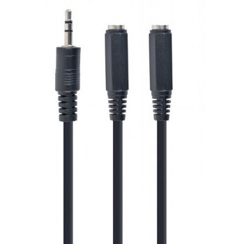 Audio spliter cable 0.1m 3.5mm 3pin plug to 3.5 mm stereo + mic sockets, Cablexpert CCA-415-0.1M 
