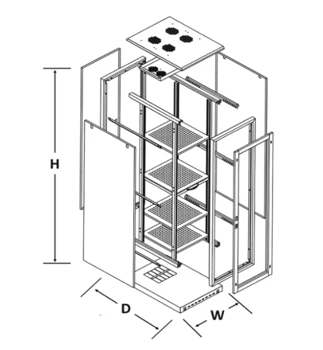 cumpără 42U-W=600 D=800 19'' FS-Line Free Standing Network Cabinet, MFGFD, MSRD, MSSP, Black Color Flat Pack în Chișinău 