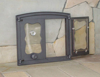 Дверца чугунная со стеклом двустворчатая с термометром BATUMI IV 