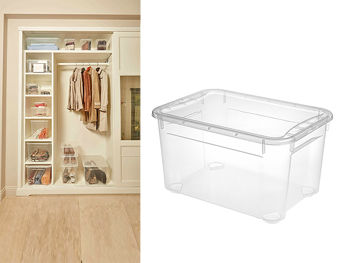 Container cu capac Econova Cristal 16l, 38.9X27.5X21.5cm, transparent 