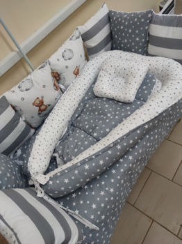 Комплект постельного белья в кроватку Pampy Grey + Babynest 