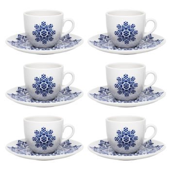 Ceasca OXFORD OX-103014/103013 (сu farfurie 200 ml/set 6 buc/BLUE INDIAN) 