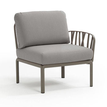 Кресло модуль правый / левый с подушками Nardi KOMODO ELEMENTO TERMINALE DX/SX TORTORA-grigio 40372.10.172
