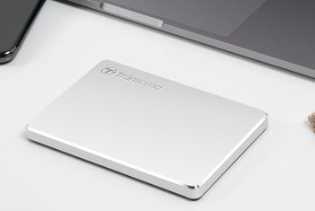 2.0TB (USB3.1/Type-C) 2.5" Transcend "StoreJet 25C3S", Silver, Aluminum Casing, Ultra-Slim&Light 