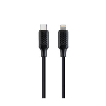 Gembird CC-USB2-CM8PM-1.5M, Silver/White, Cable Type-C/8-pin(Lightning) Premium cotton braided Type-C - plug to 8-pin Lightning plug, blister