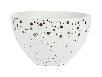 Salatieră din ceramică ”Bulină” , model punctat, D14,5cm, albă 