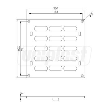 cumpără Grila ventilatie metal patrata 200 x 200 mm reglabila MR2020R  EUROPLAST în Chișinău 