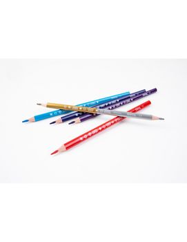 Набор цветных карандашей + 1 карандаш с 2 цветами серебро / золото - Colorino Dinsey SpiderMan 