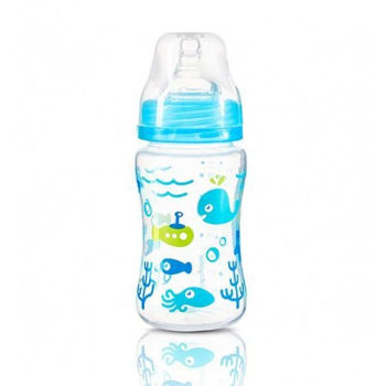 Антиколиковая бутылка с широким горлышком BabyOno 240 ml  Blue 