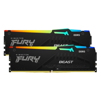 64GB DDR5-5600MHz  Kingston FURY Beast RGB (Kit of 2x32GB) (KF556C40BBAK2-64), CL40-40-40, 1.25V,Blk 