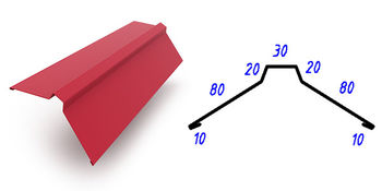 купить Конек RAL-3005 (вишневый)  1.25м в Кишинёве 