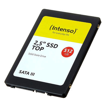 512GB SSD 2.5" Intenso Top (3812450), 7mm, Read 520MB/s, Write 500MB/s, SATA III 6.0 Gbps (solid state drive intern SSD)