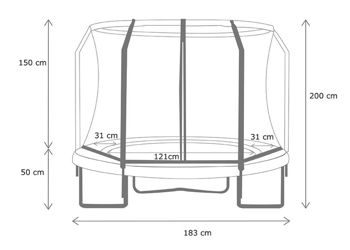 Trambulina cu plasa de protecție D-183cm 