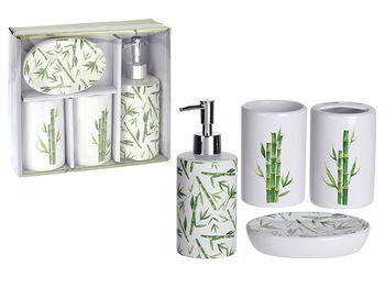 Set pentru baie din ceramica Bathroom 4buc "Bambus" 