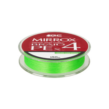 Шнур GC Mirrox PE X4 150m Lime Green + 2m FC #1.0 