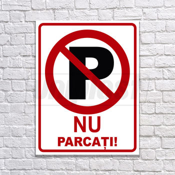 cumpără Indicator de avertizare "NU PARCATI" Autocolant + Dibond 26 x 20 cm în Chișinău 