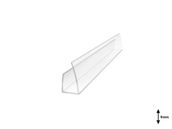 Profil U 4 mm lateral 2.1 m Transparent 