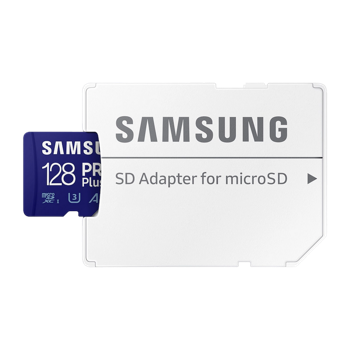 128GB MicroSD (Class 10) UHS-I (U3)+SD adapter, Samsung PRO Plus "MB-MD128SA" (R/W:180/130MB/s) 