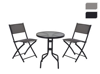 Set mobilier 3unitati: masa D60, H70cm si 2 scaune 46X44XH85cm, gre 