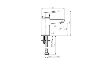 Cмеситель для раковины RUBINETA UNO-18 (WT2) N800671 