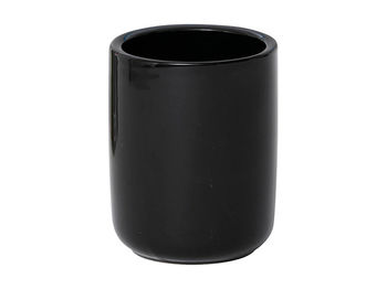 Pahar  pentru periute de dinti Tendance Dolomite D8.3X11cm negru, din ceramică 