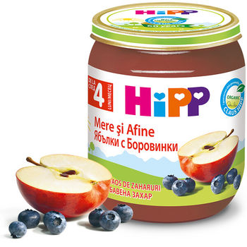 Piure de mere și afine Hipp (4+ luni), 125g 