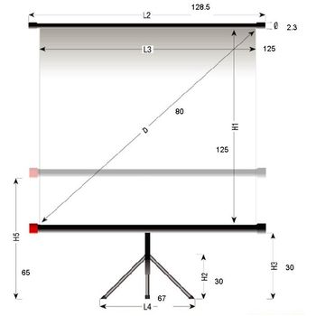 Tripod 125x125cm Reflecta Crystal-Line, Ratio 1:1 