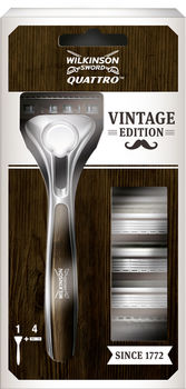 Wilkinson Sword Quattro Titanium Vintage Edition  4 Blades + 1 Razor 