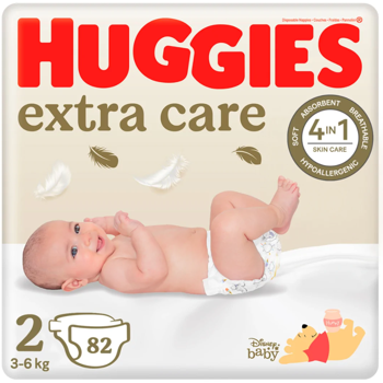 Scutece Huggies Extra Care  2  (3-6 kg), 82 buc. 