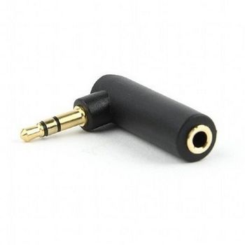 Audio adapter 3-pin*3.5 mm jack angled 90 ° to *3.5 mm jack socket, Cablexpert, A-3.5M-3.5FL 