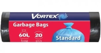 купить Vortex Пакеты для мусора 60*80, 60л, 20 шт, черные в Кишинёве 