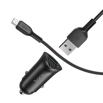 Hoco Z39 Farsighted dual port QC3.0 Car charger set(Micro) 