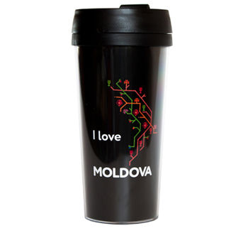 Кружка-термо – I love Moldova (black) 