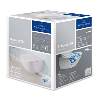 Vas WC suspendat Villeroy&Boch Subway 3.0, TwistFlush, cu capac Soft Close 