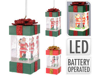 Сувенир LED "Подарочная коробка" с элементами рождества 11cm 