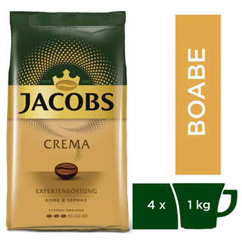 Cafea boabe Jacobs Crema 1000 gr., SET 3+1 Gratis 