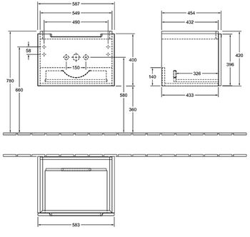 Mobilier suspendat cu 1 sertar, 600 mm,  Subway 2.0 