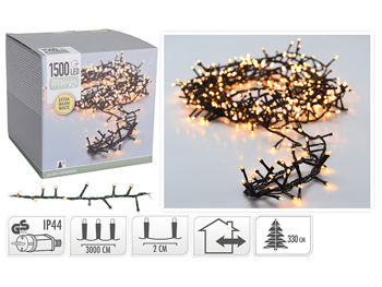 Luminite de Craciun "Fir" 1500LED extra alb-cald, 30m, cablul verde 