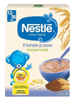 Terci Nestle cu cacao, 8 cereale, fara lapte, (12+ luni), 250 g 