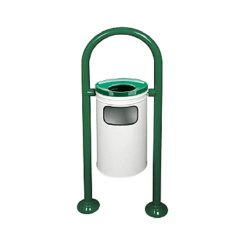 cumpără Urnă metalică pentru gunoi TIP 3, 35 l, 480x480x1150 mm, verde cu alb în Chișinău 