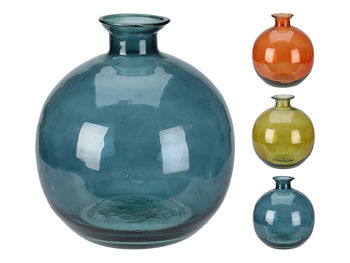 Vaza din sticla "Carly" H17сm, D15cm, 3 culori 