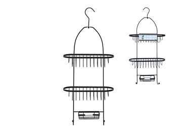 Полка навесная на крючке 2 уровня Tendance 11X26X63cm, металл, черная 